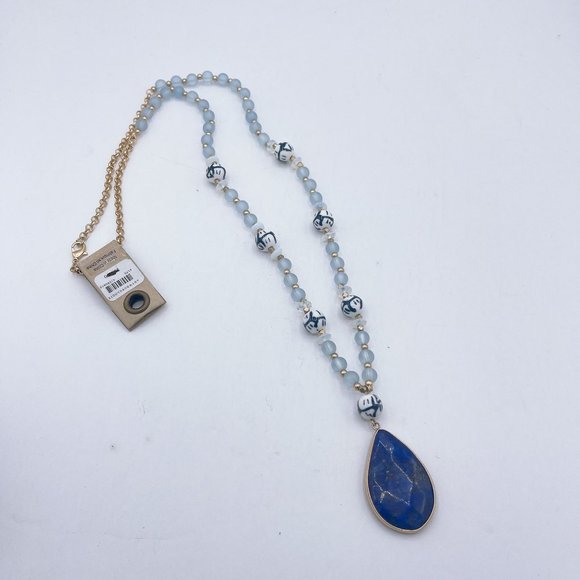 Anthropologie Jewelry - NWT Anthropologie Blue Teardrop Pendant Necklace Long